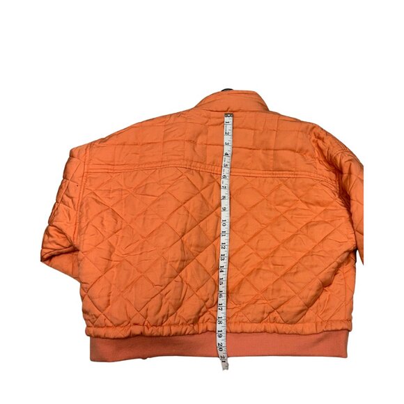 BLANK NYC Quilted Puffer Sunset Orange Y2K Bomber Pastel 90s Winter Jacket - Picture 4 of 8